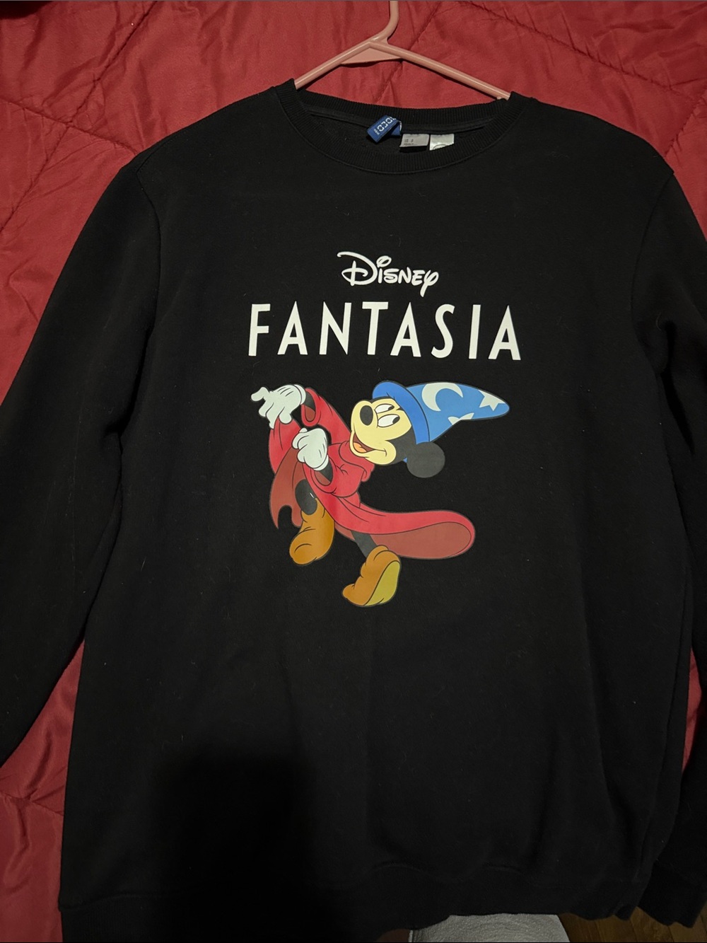 Disney Black Fantasia Mickey Graphic Crewneck